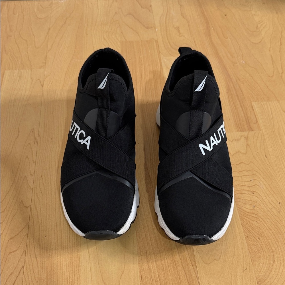 Nautica Black and White Slip-On Shoes
